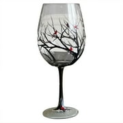PEEIUO Winter Tree Wine Glasses Hand Painted Wine Glass Fall Leaves Flower Seasons Colored Wine Glasses for Wine Cocktails Novelty Gift for Birthdays Weddings Valentine's Day (Stem glass)